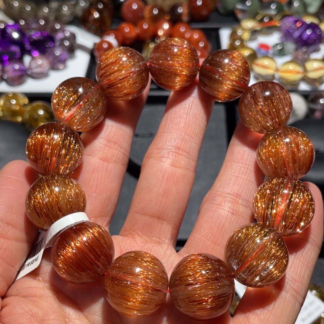 水晶手链未镶嵌铜顺发手链18mm左右