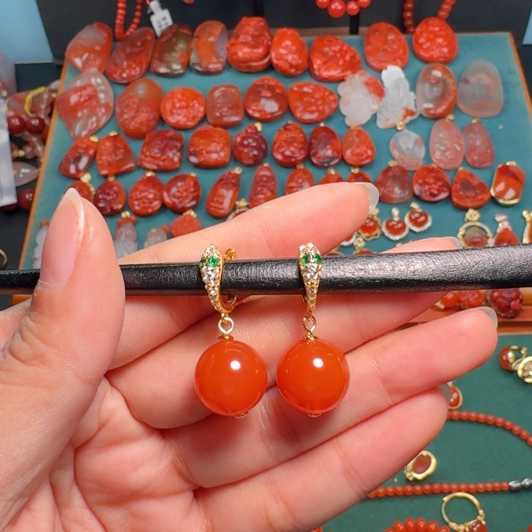 南红玛瑙南红玛瑙12+银S925镶嵌