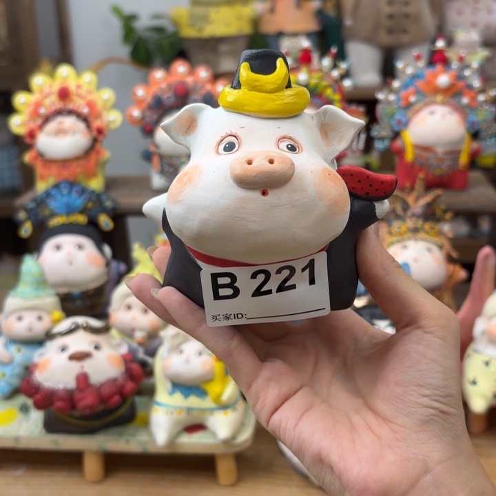 银***溪摆件手捏陶艺摆件