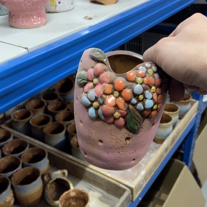 陶瓷花盆单场满9.9发9.5*13粉