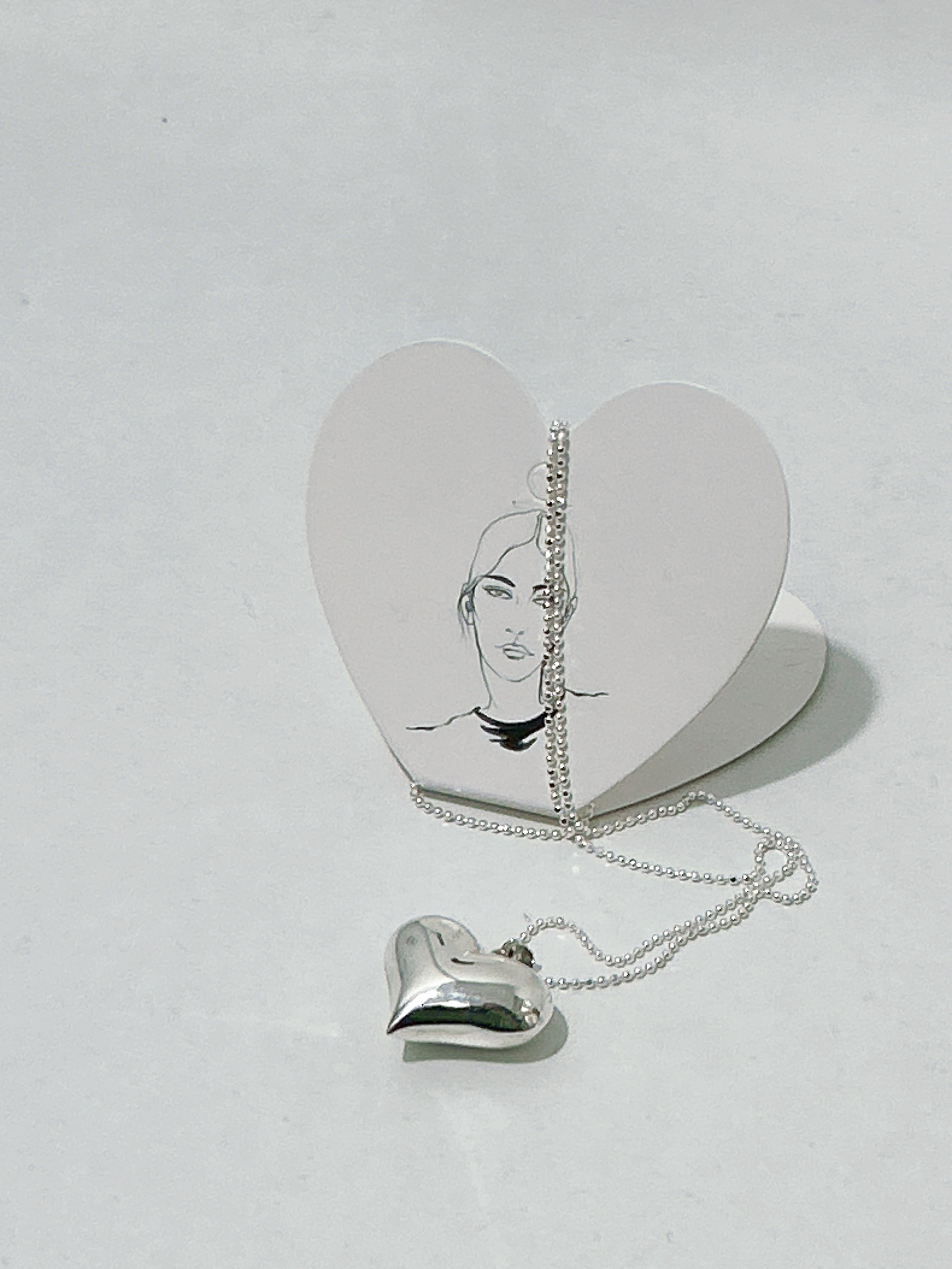 坠链均925银 【慧姐韩国正品】立体爱心项链/N0退N0换