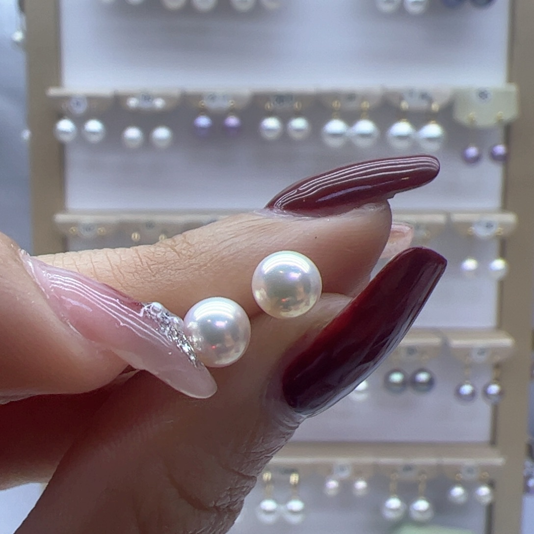 淡水珍珠耳饰18K金镶嵌