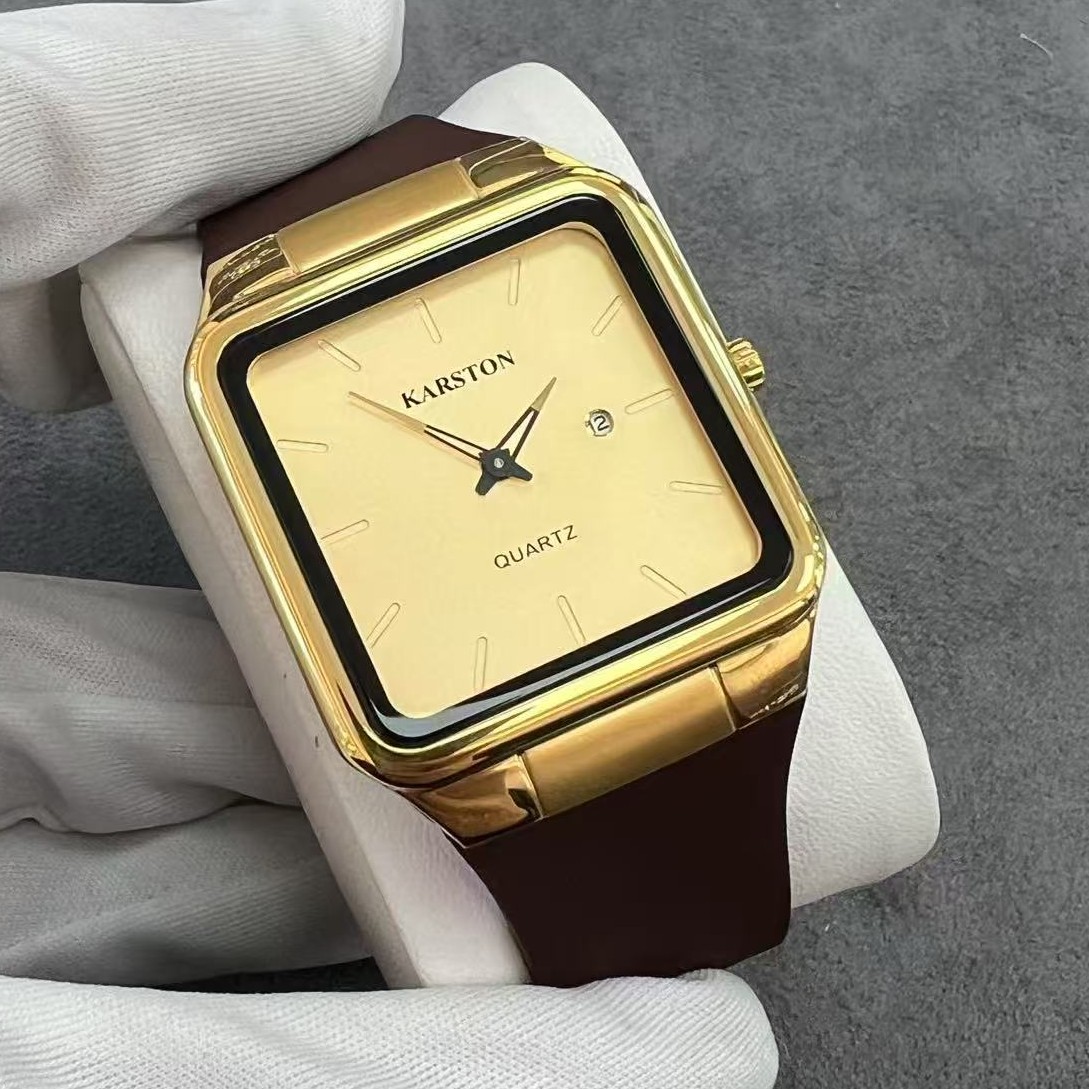 凯斯顿方形超薄石英手表男款气质时尚百搭腕表轻奢精致简约小众