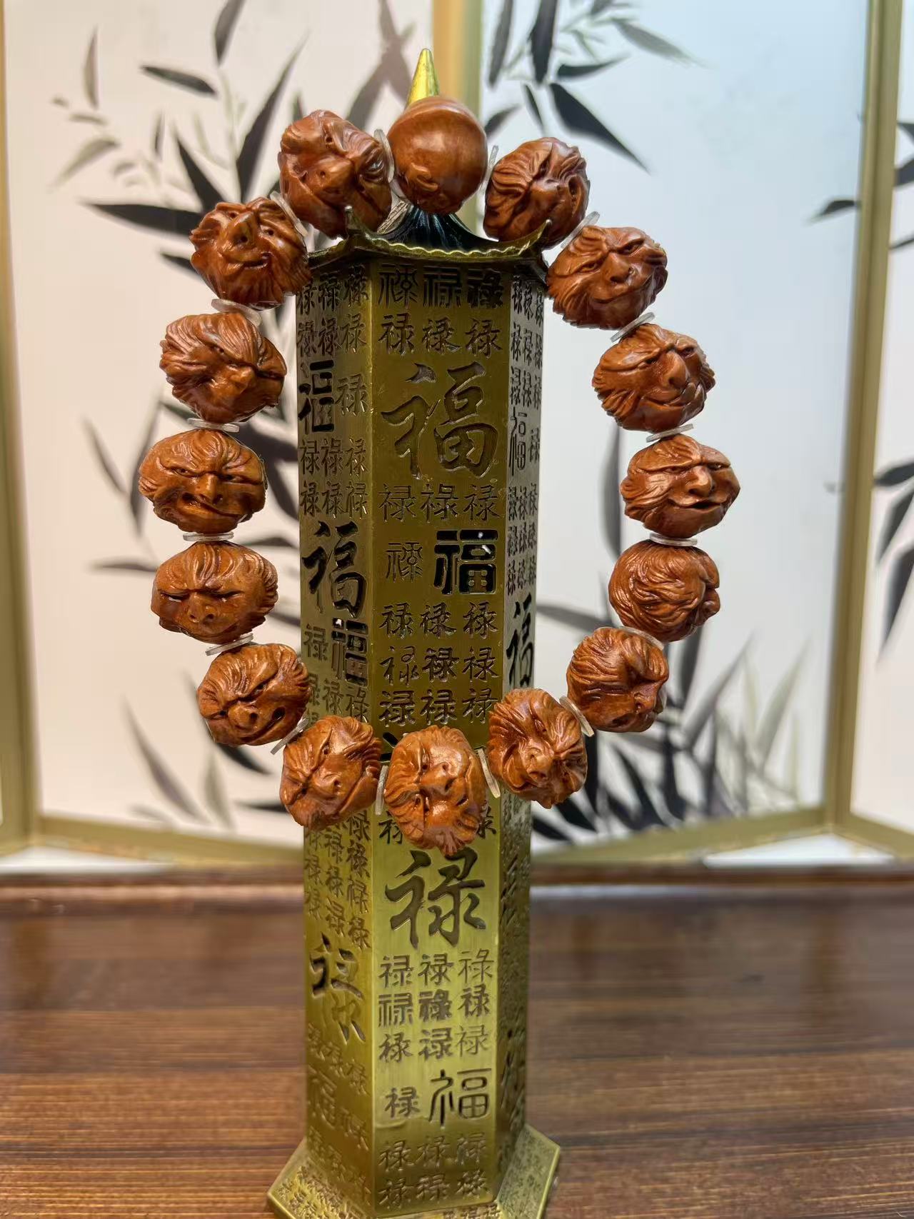 《齐天大圣》秦岭龙纹桃核手工雕刻  佳