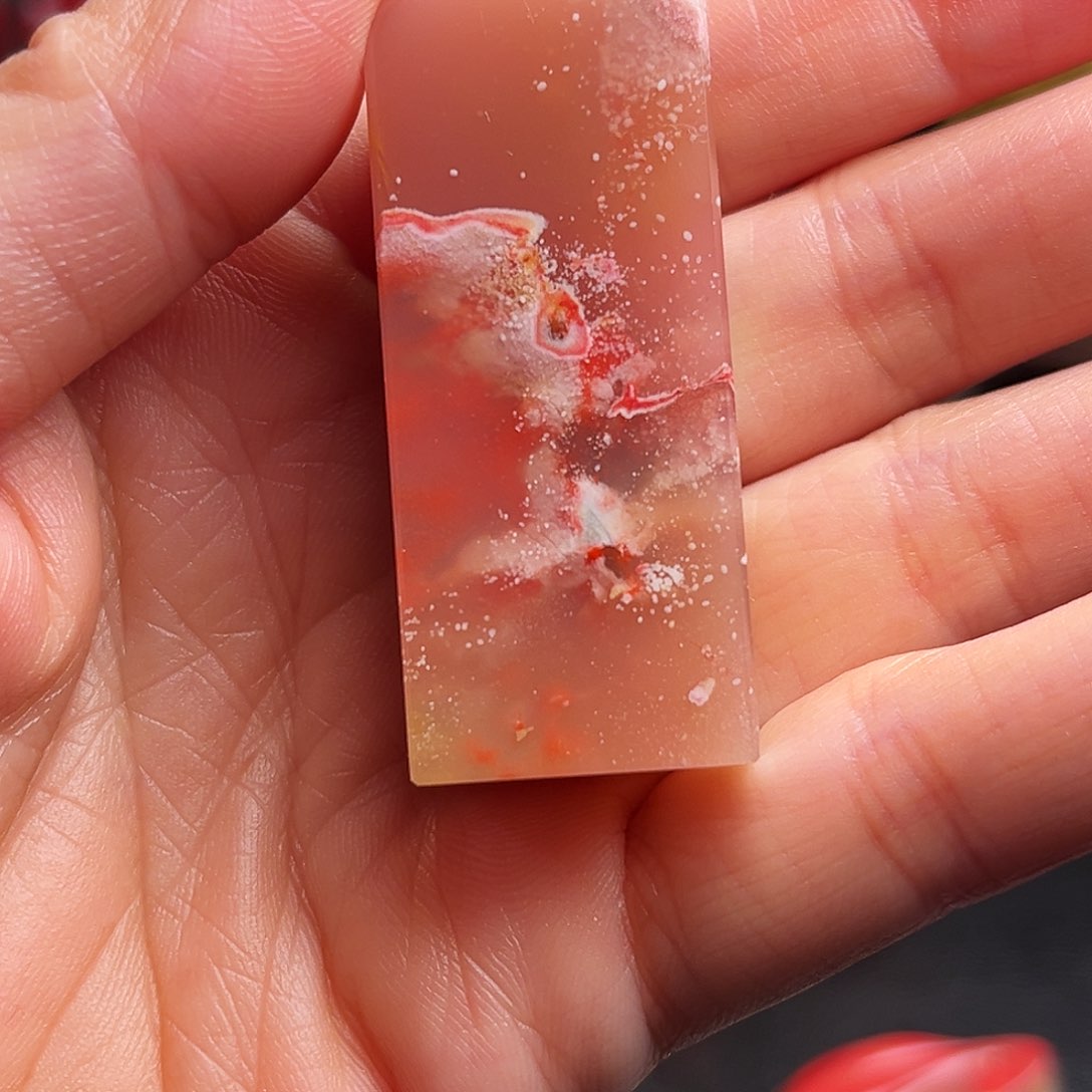 巴林石印石鸡血石扁章