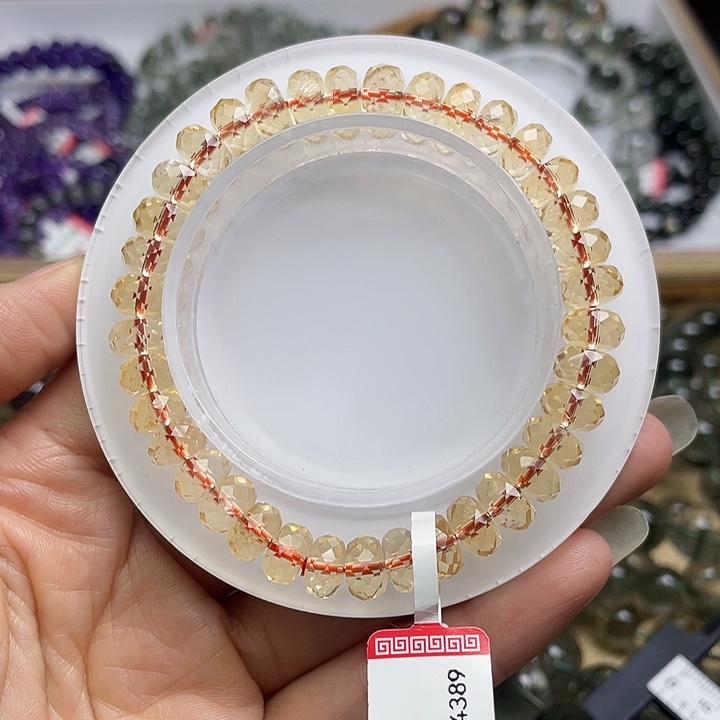 未镶嵌手链水晶刻面黄水晶8m