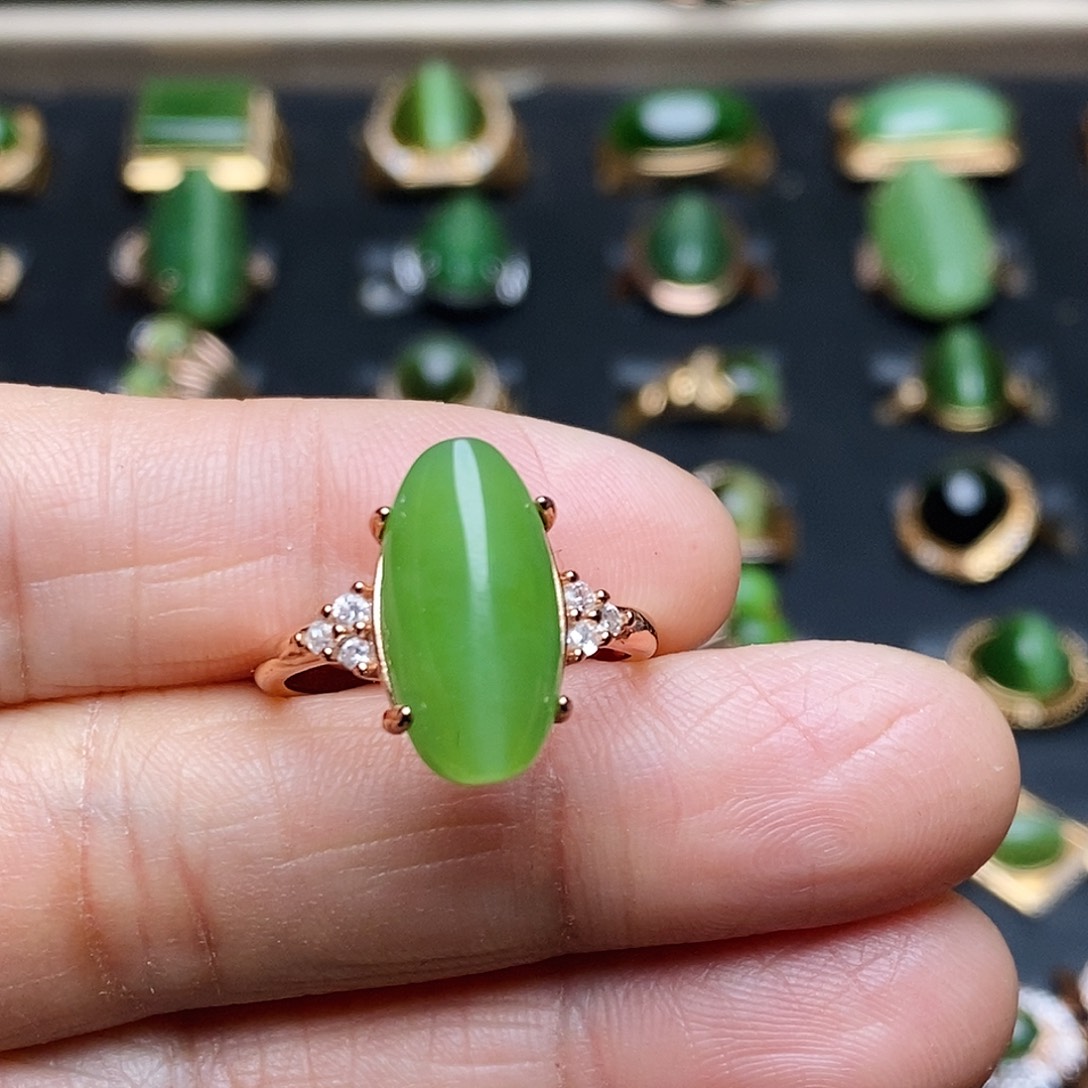 和田玉（碧玉）戒指未镶嵌