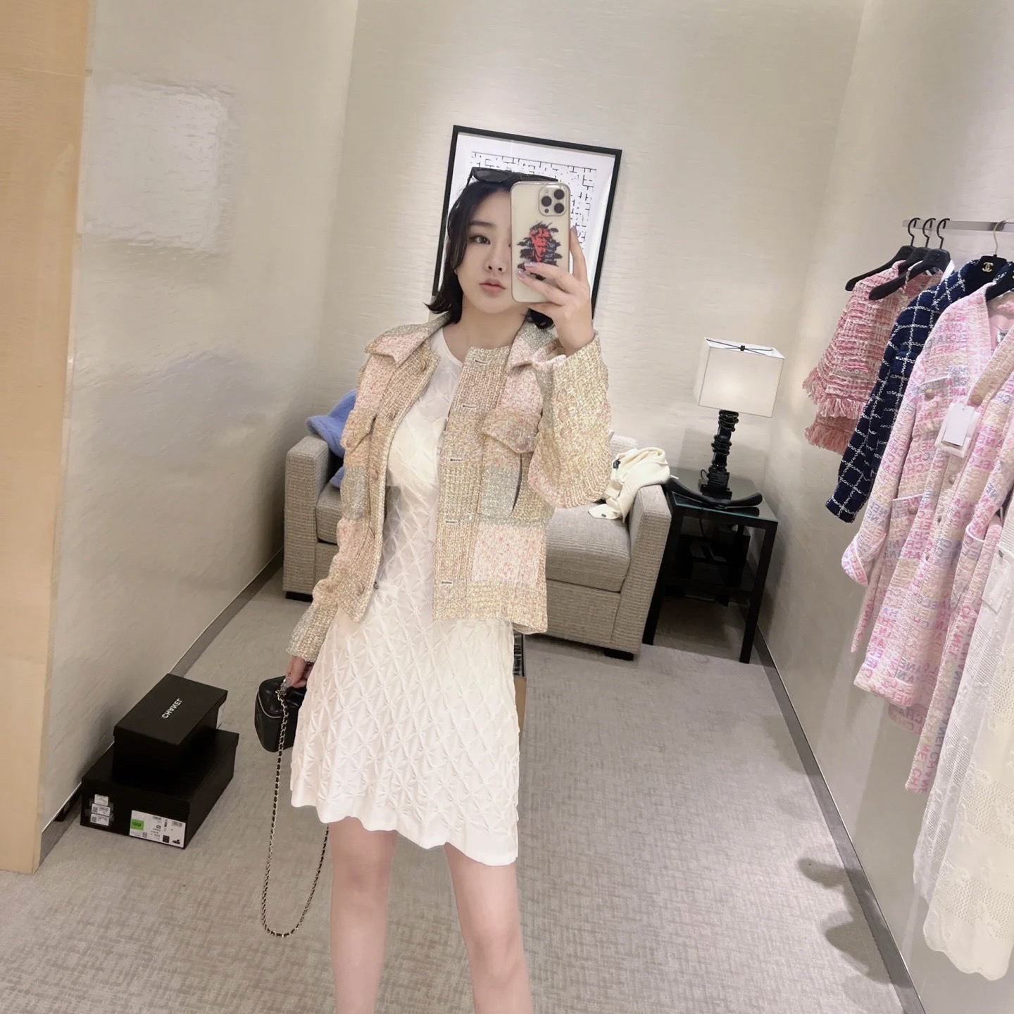 99新 Chanel/香奈儿 E600206/24C彩色金属丝亮片外套 /38码