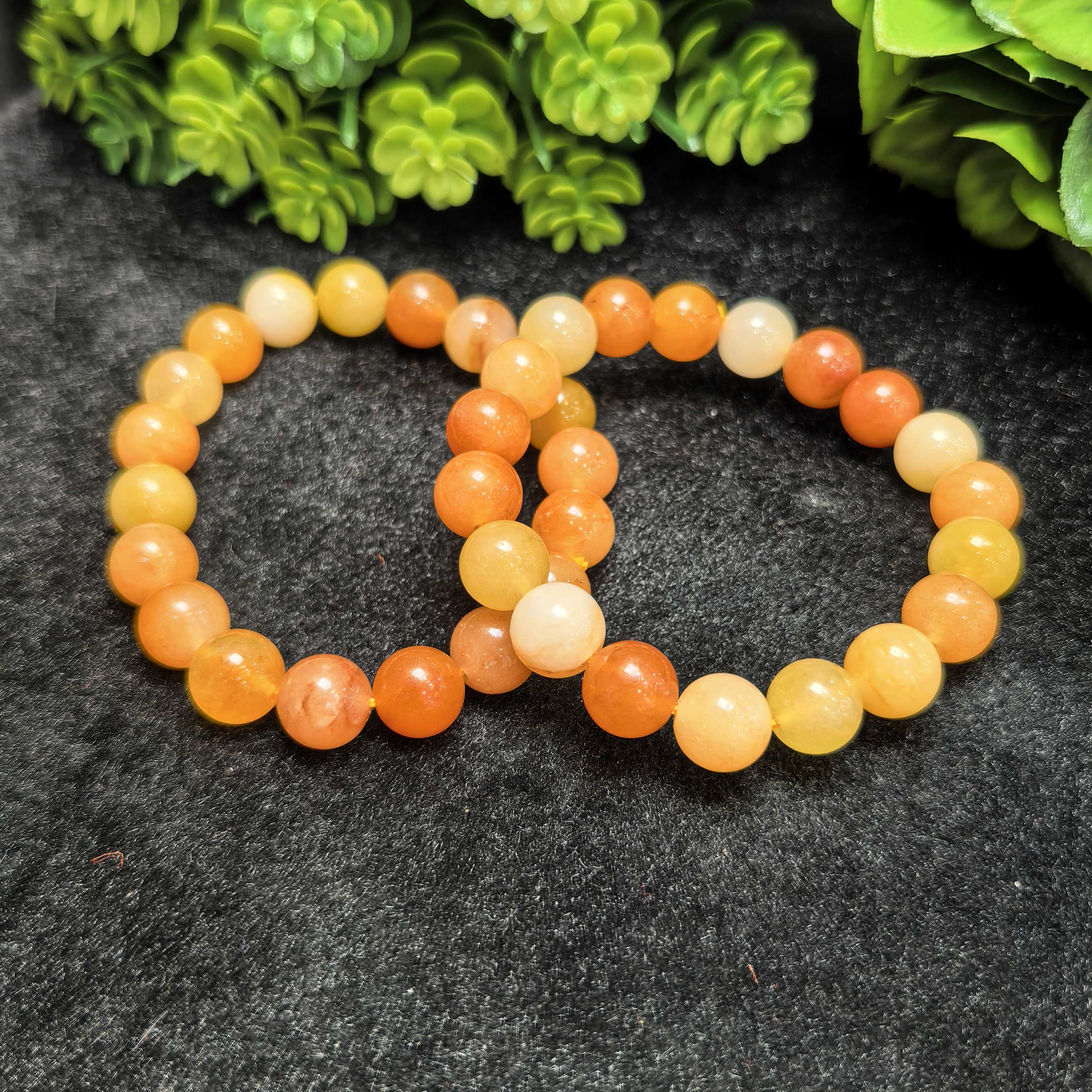 C11109-天山寒冰金缠丝纹石英岩玉手串-多样性发货只发一件