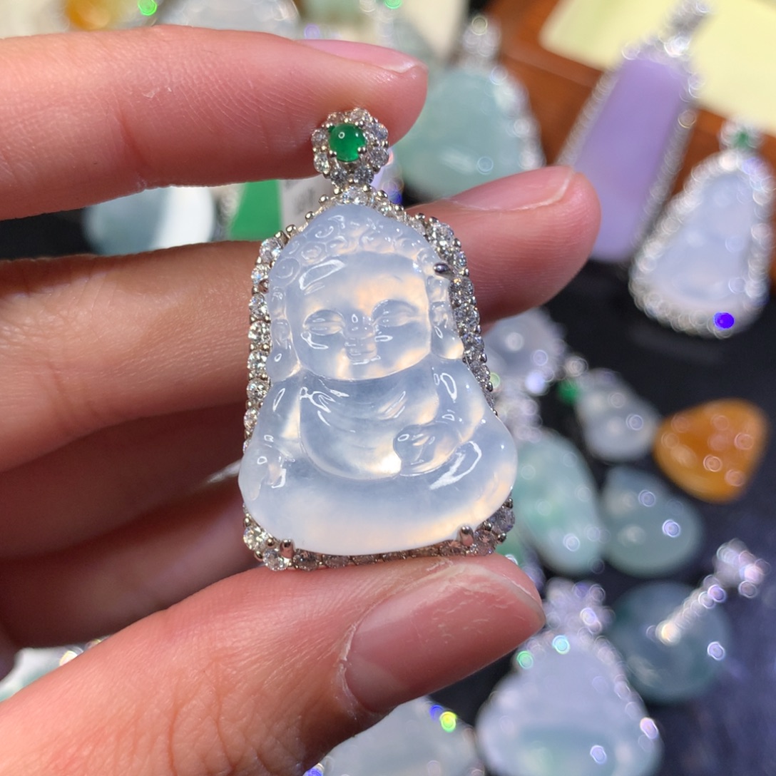 ****宵翡翠银S925镶嵌颈饰