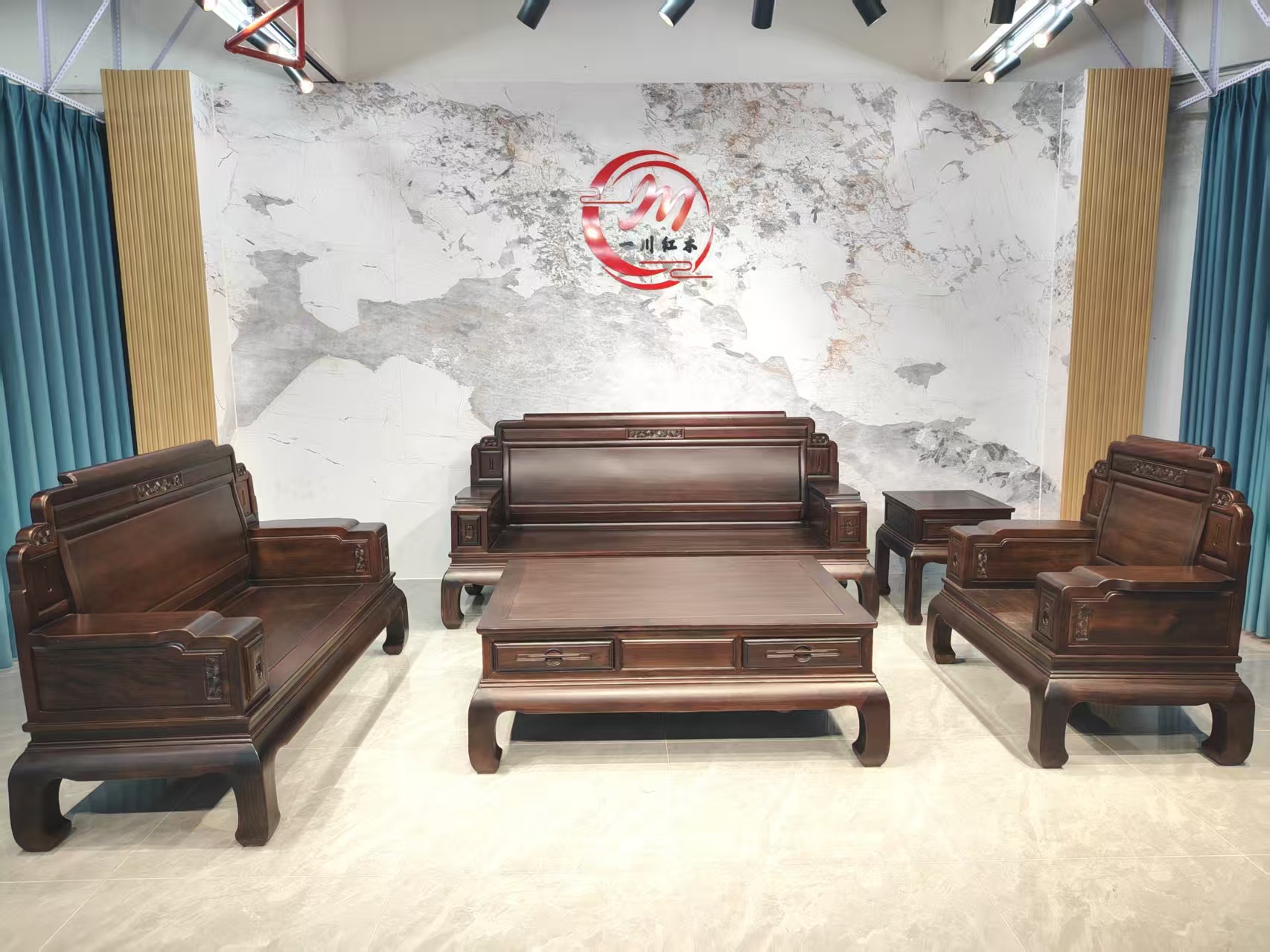 （圆满）客厅家用实用沙发套组新中式古典明清款红木实木沙发