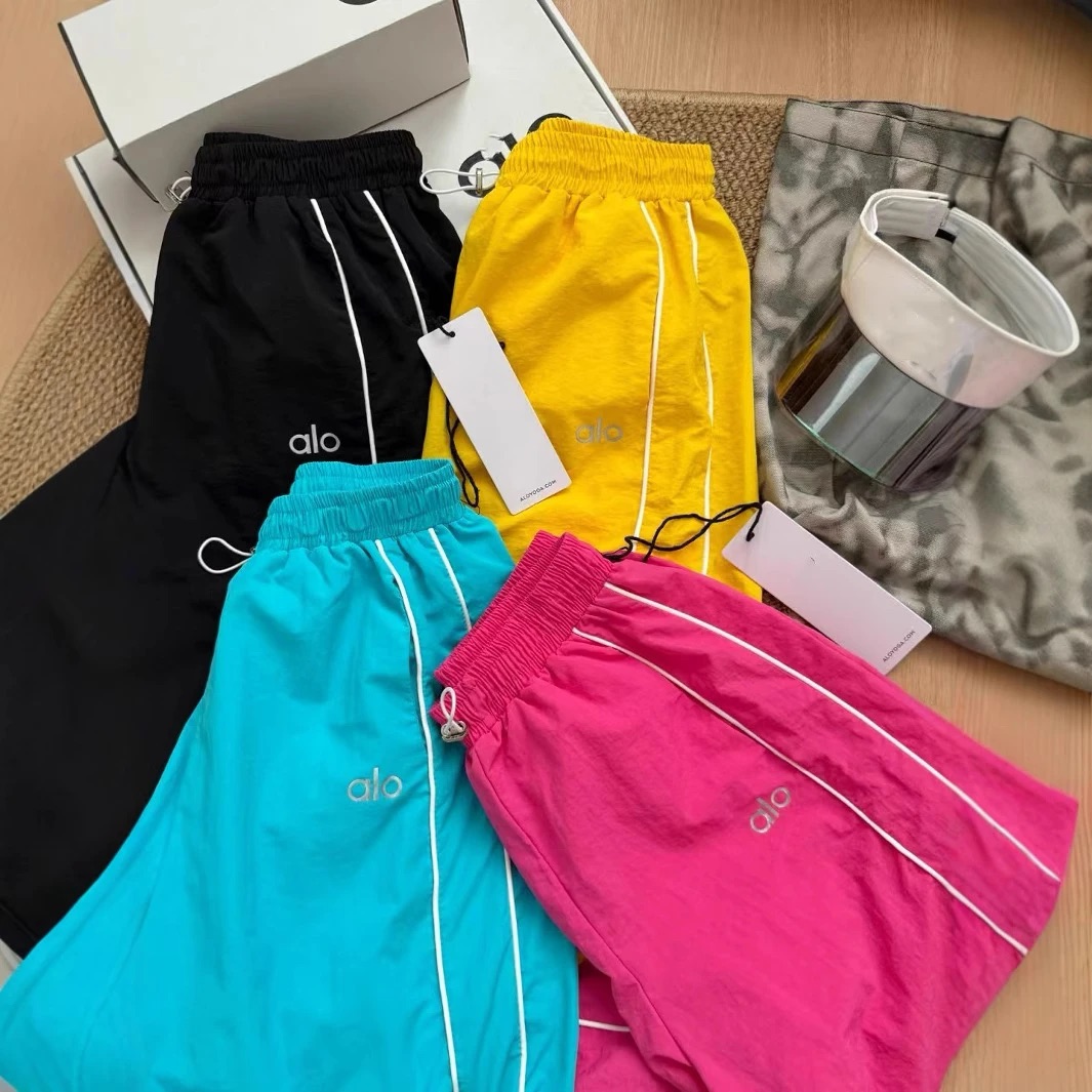 alo字母印花松紧腰休闲长裤直筒韩版简约速干运动阔腿拖地裤ALO-8