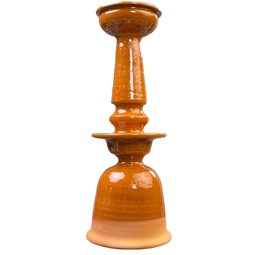 【宁州陶器】纯手工老酱釉气窑烧制供奉华宁陶复古宗祠家堂油灯台