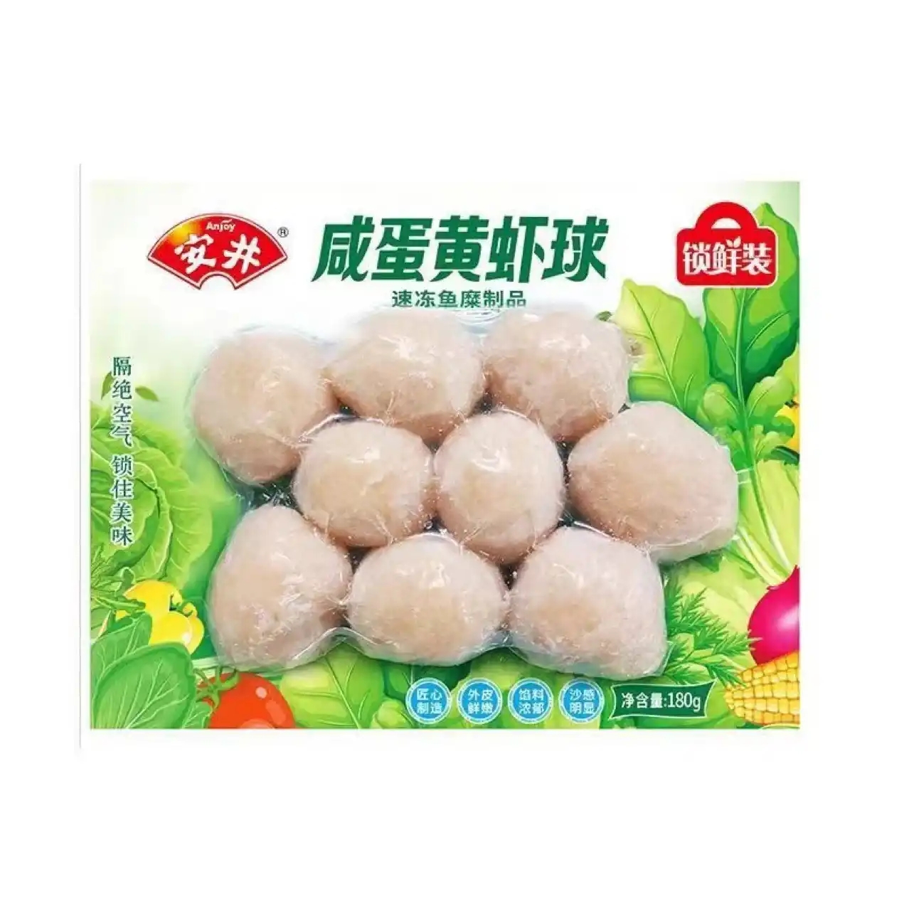 安井锁鲜装咸蛋黄虾球180g