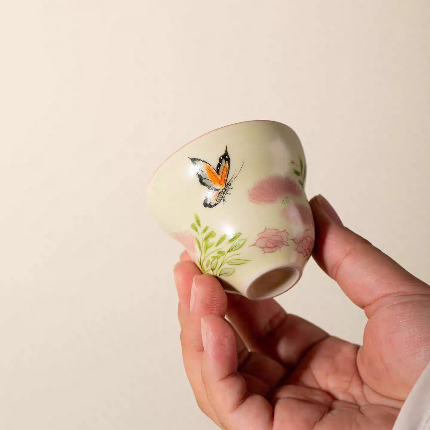 亘古合欢花葫芦品茗杯茶杯茶具泡茶品茗家用两杯组合杯子陶瓷水杯