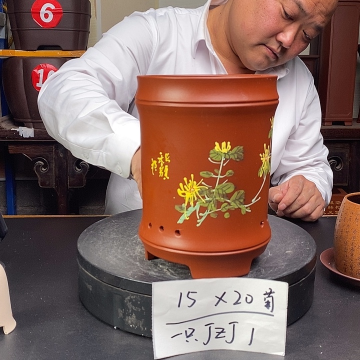 紫砂花盆货号一只JZJ1