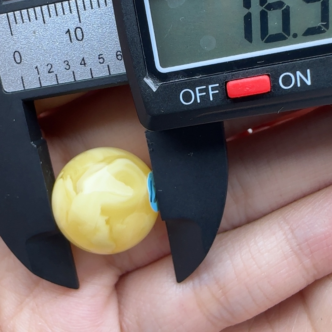 蜜蜡未镶嵌裸石微瑕飘花圆珠