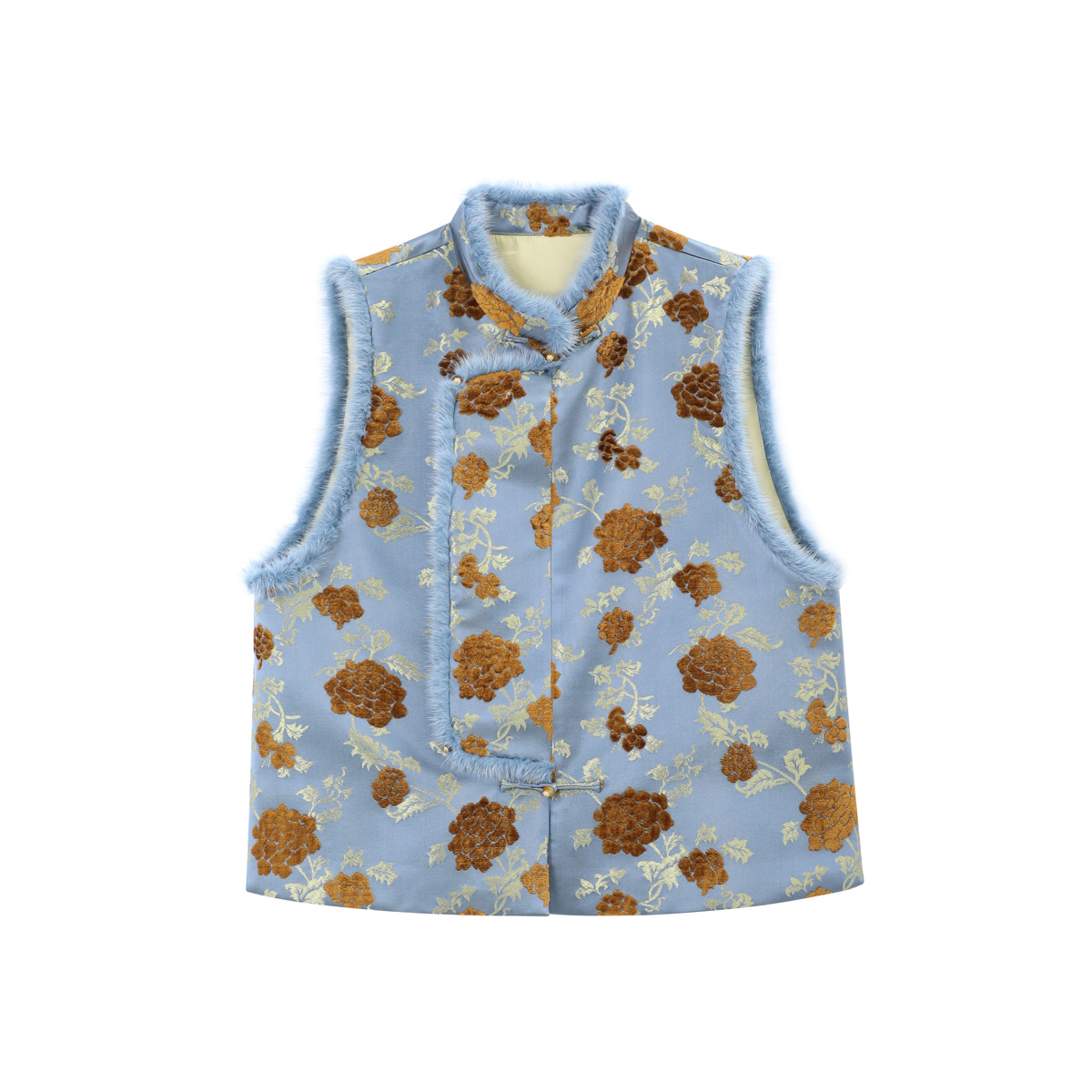 【粉丝专享】牡丹花漳绒棉马甲  28067