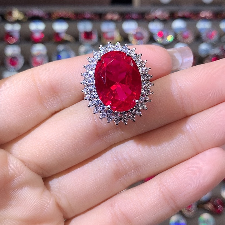 925银鸽血红戒指白1216