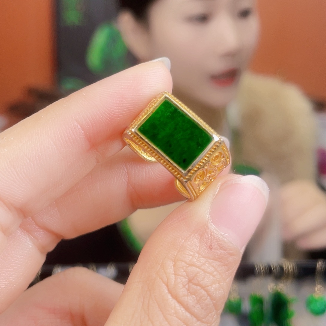 翡翠银S925镶嵌耳饰