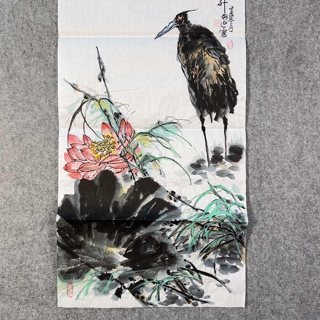 国画235 牡丹之花之叶的颜色与花色
