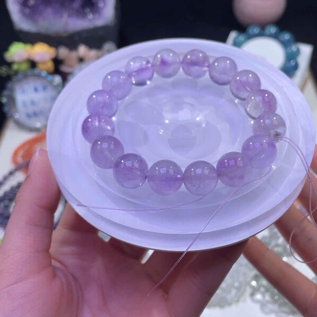 未镶嵌手链水晶金***?玻利维亚紫水晶12+