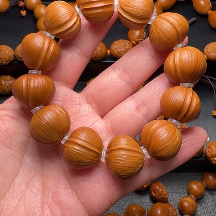 橄榄核手串/手链拉丝鲨鱼背