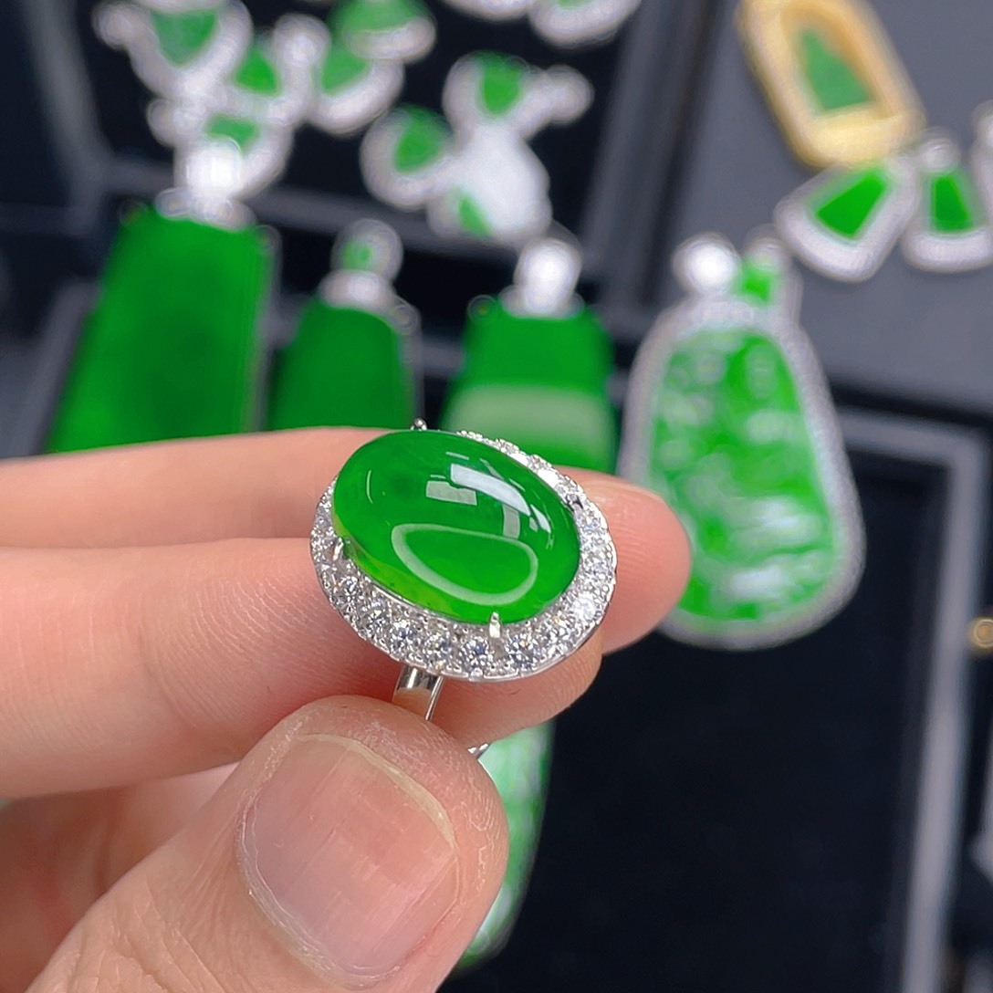 翡翠吊坠(不含链)银S925镶嵌