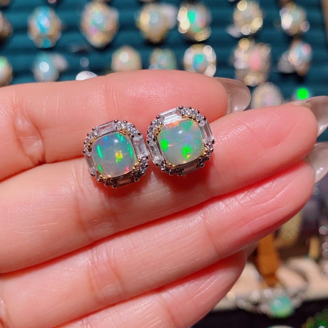 欧泊欧泊耳饰银S925镶嵌