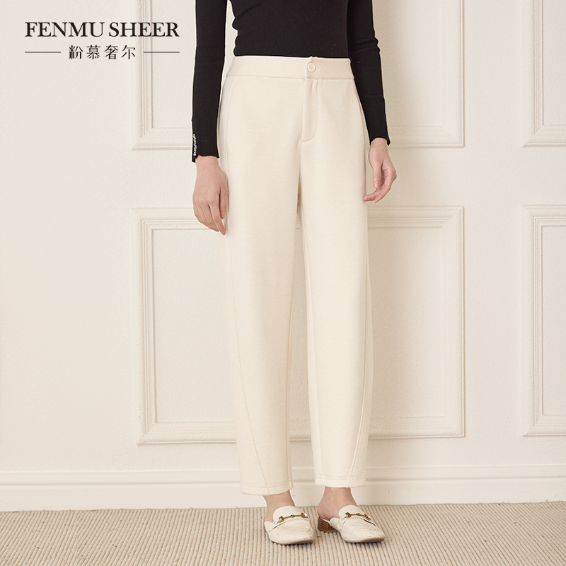 【莉莉专属】粉慕奢尔『万搭萝卜裤』绵羊毛醋酸保暖休闲长裤-T2035
