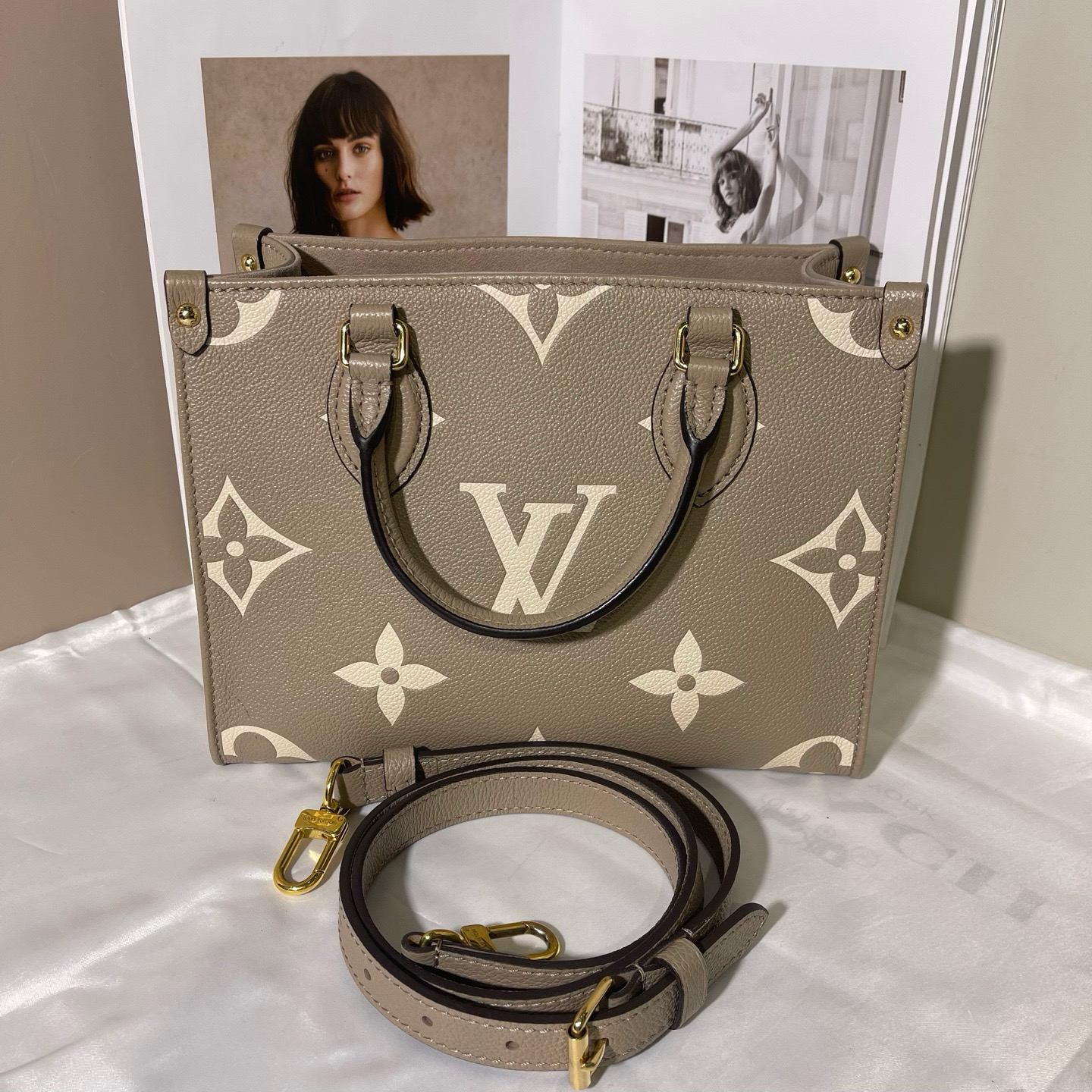 95新 LouisVuitton/路易威登 路易威登onthego小号大象灰