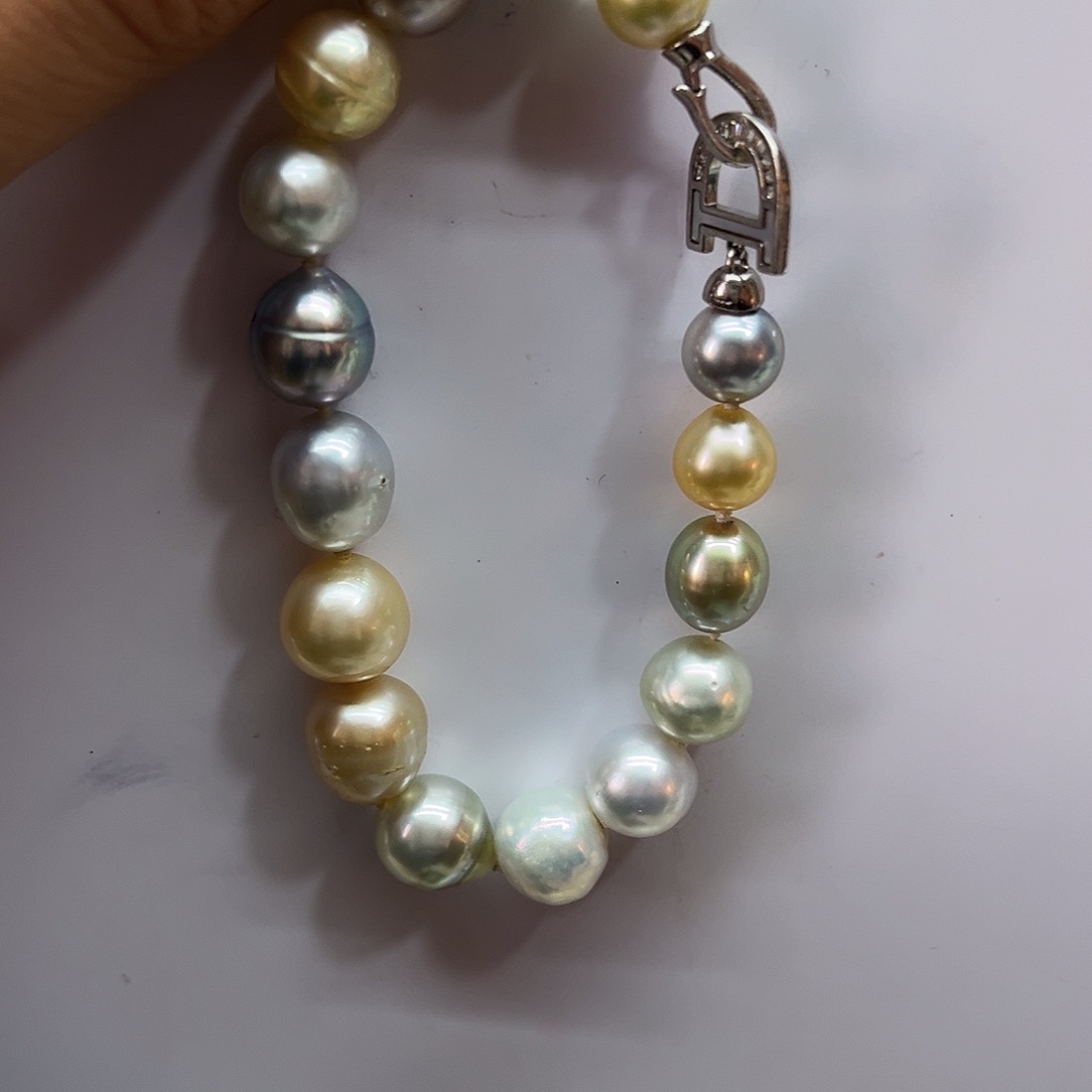 海水珍珠银S925镶嵌手绳