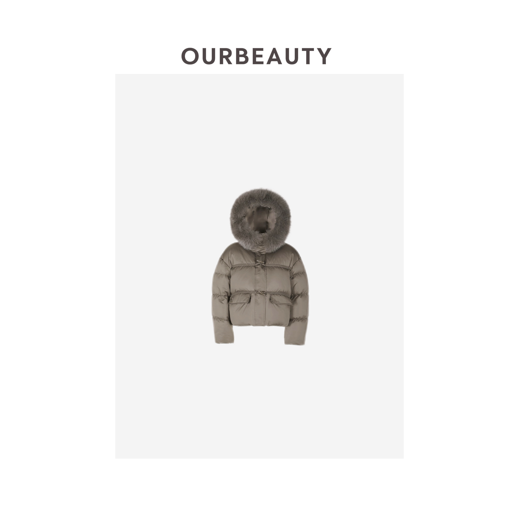 【OURBEAUTY】新中式手工牛角扣羽绒服