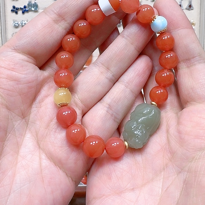 南红玛瑙手链合金手链多宝