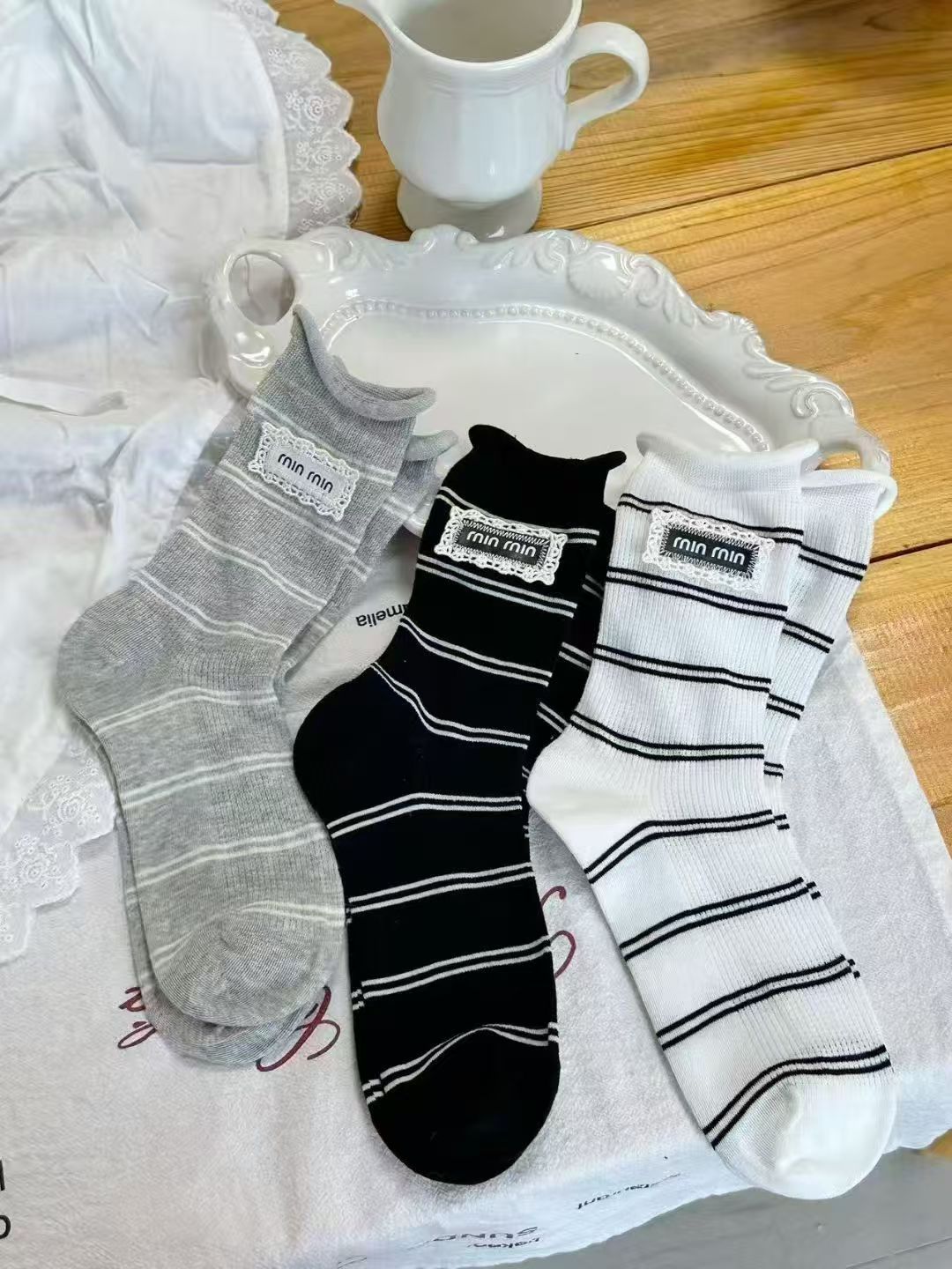 古稀妮饰品袜超重工5双装