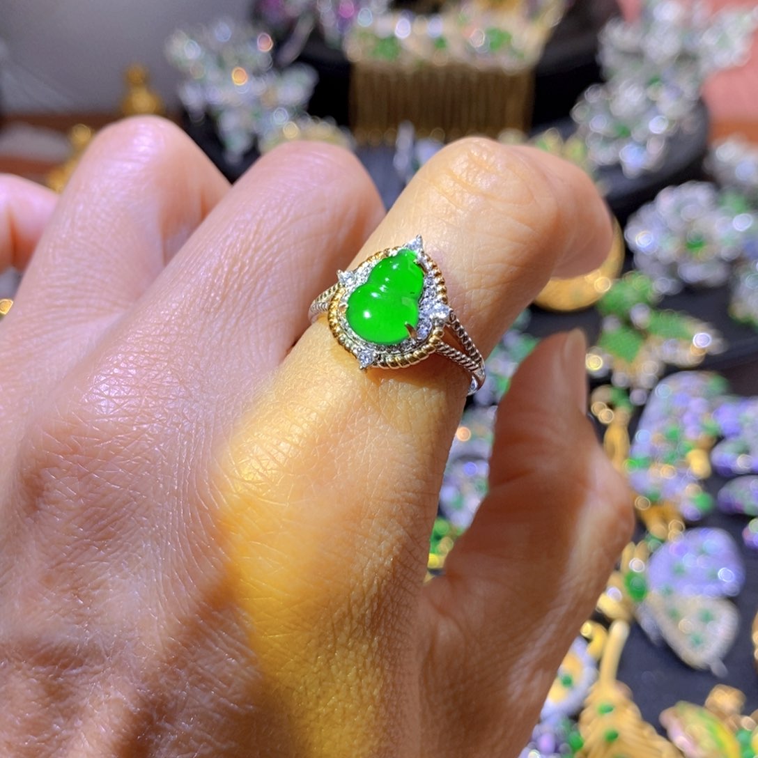 吊坠(不含链)银S925镶嵌翡翠