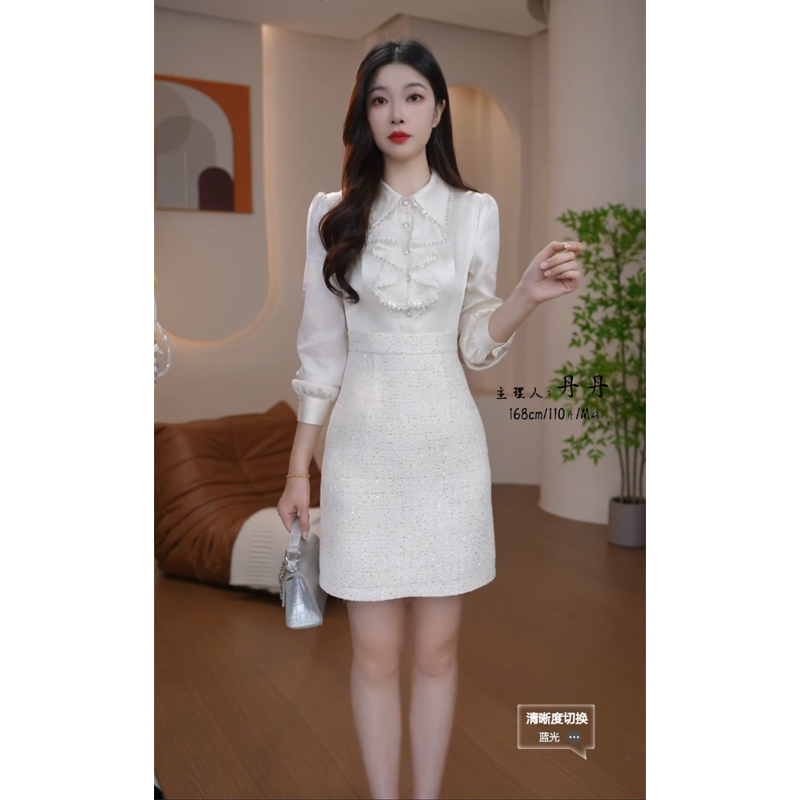 2237品牌女装春秋新款高贵气质名媛收腰长袖连衣裙轻职风