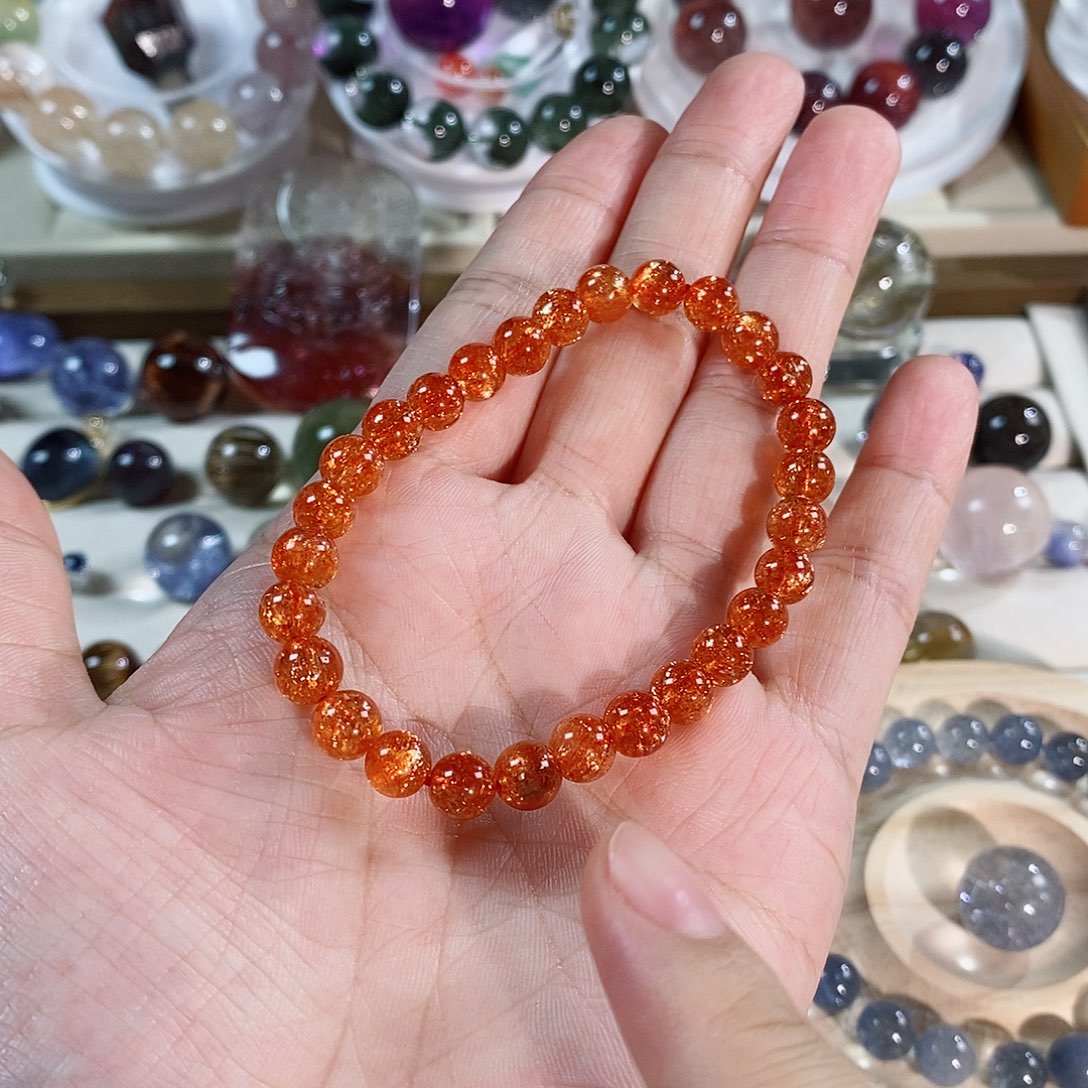 兔***宝未镶嵌金太阳手串日光石金太阳手串