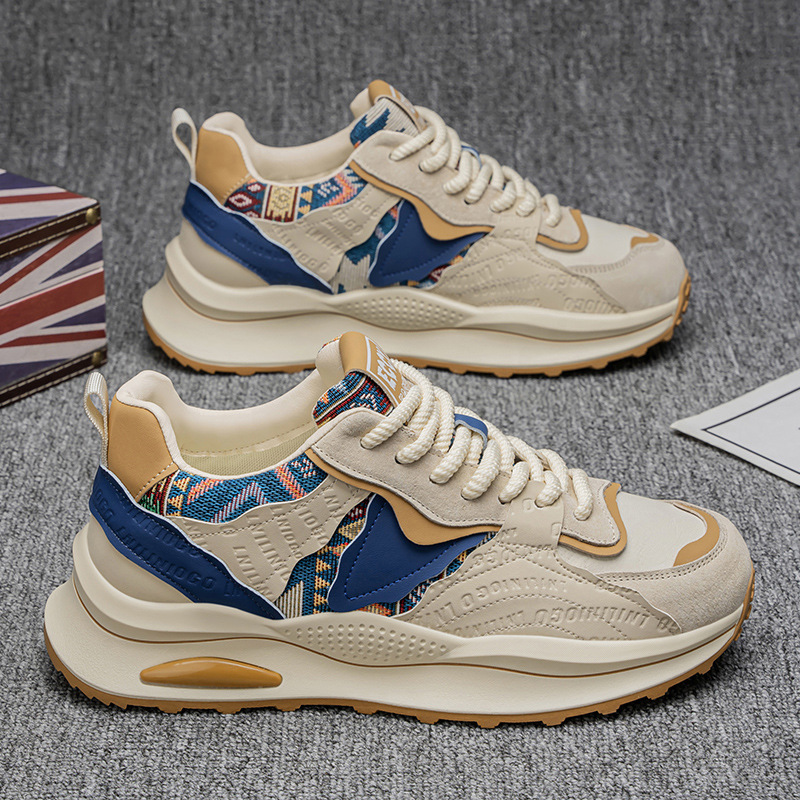 男鞋秋季新款时尚百搭休闲单鞋厚底防滑耐磨板鞋子男款潮流老爹鞋