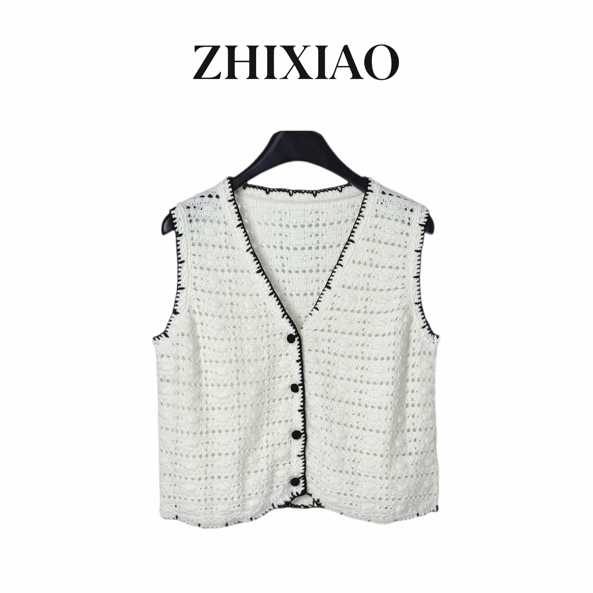 【ZHIXIAO】秋冬新款：拼色针织马甲115-4