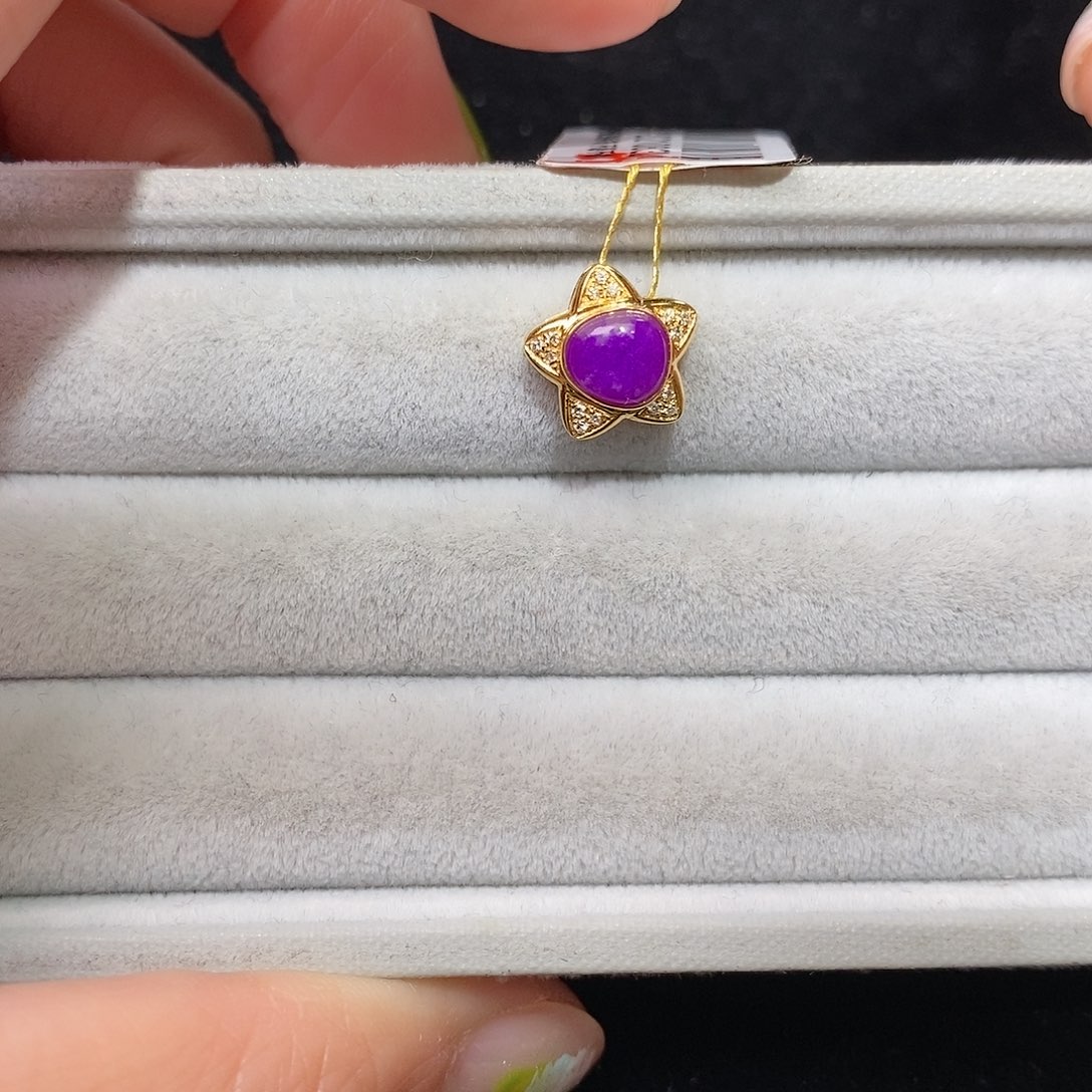 苏纪石（舒俱来）18K金镶嵌吊坠(不含链)