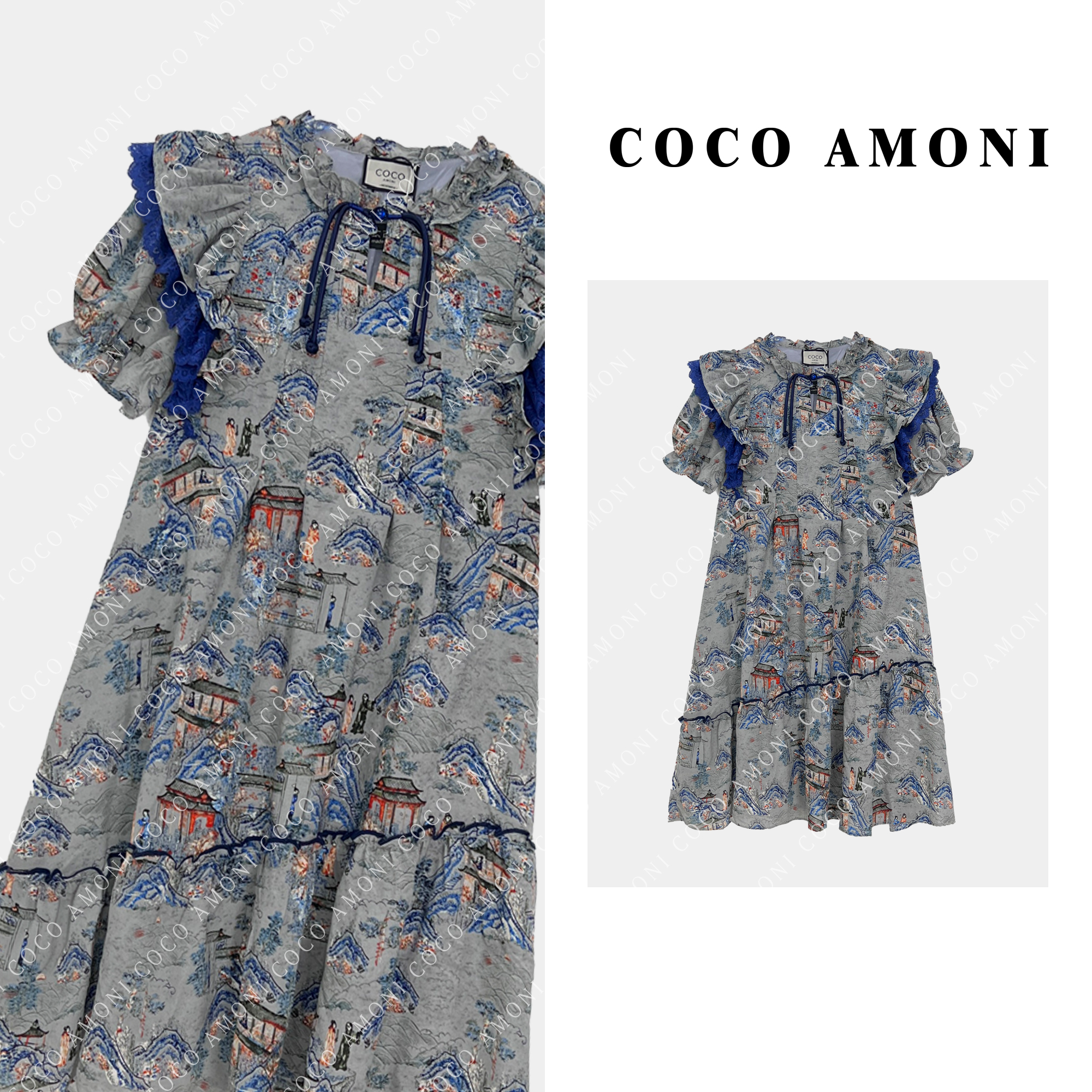 夏季新款轻奢时尚碎花时尚百搭显瘦连衣裙ZP157