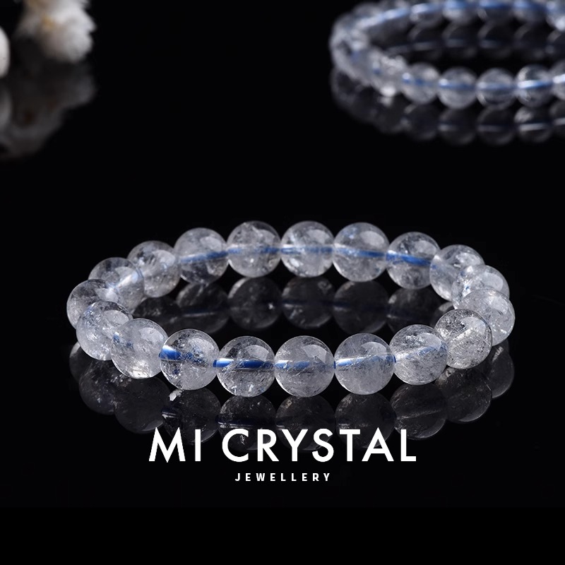 天然暴风雪白水晶白阿赛梵天阿赛斯特莱水晶手串男女手链