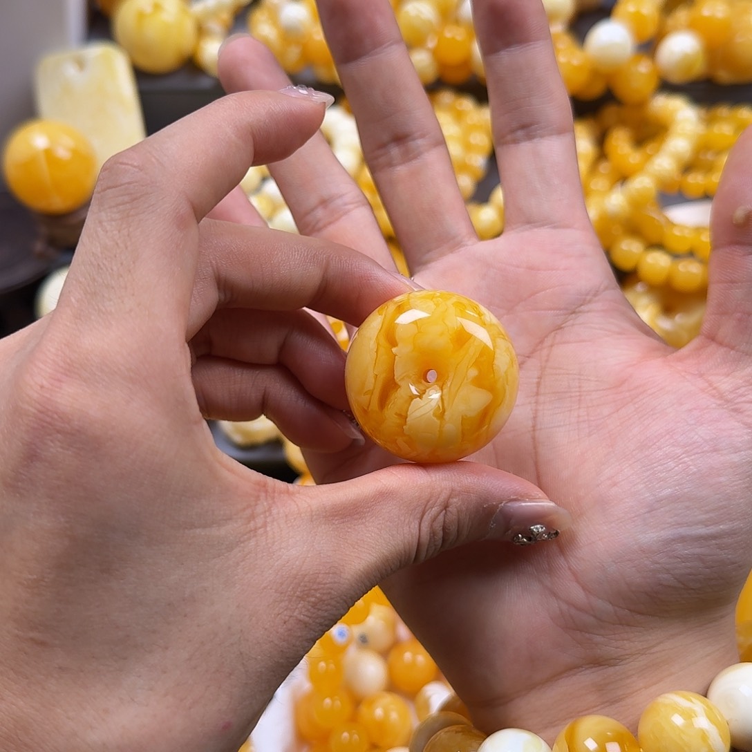 琥珀珠宝奇石未镶嵌虎皮墩子