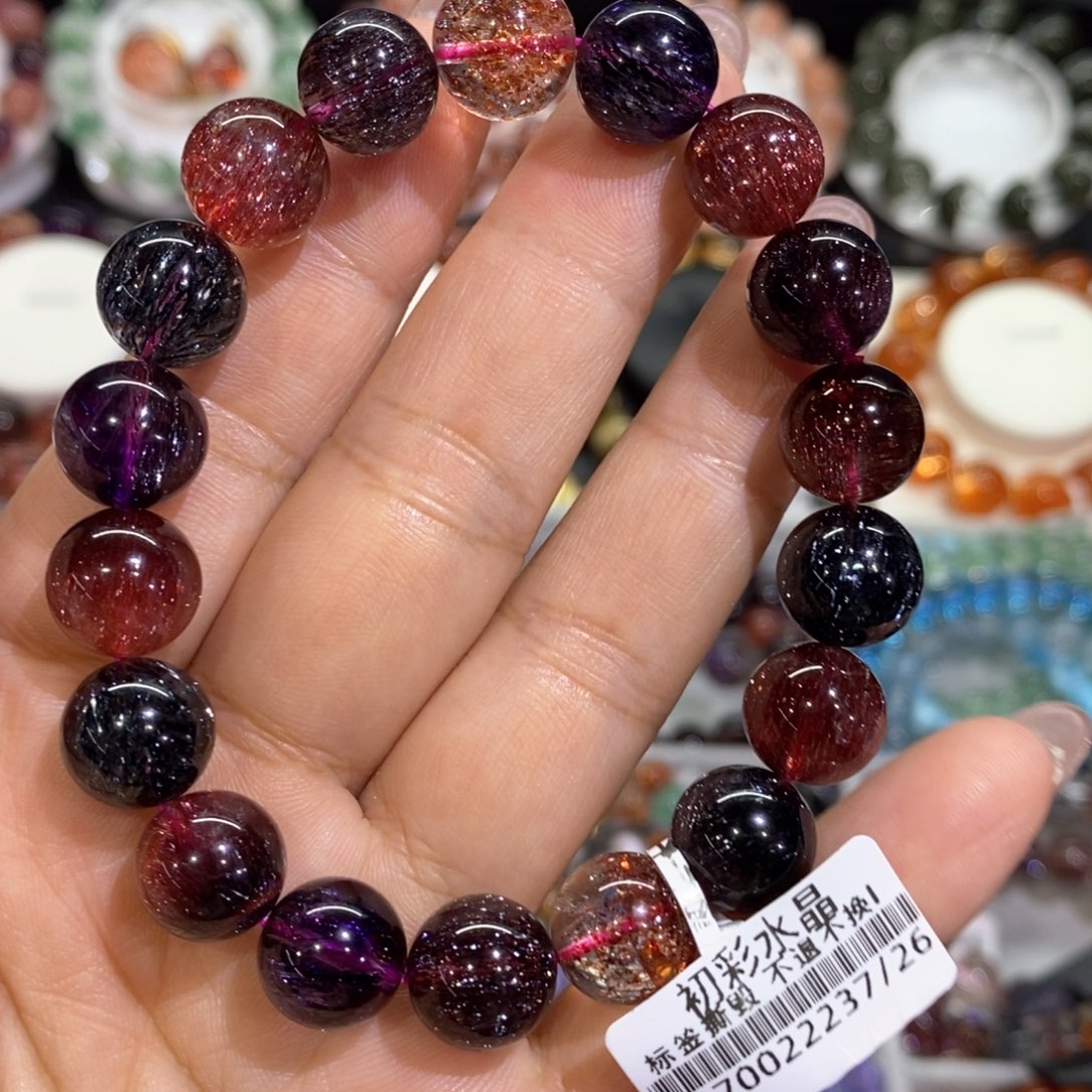 未镶嵌手链水晶黑加仑稀有矿11