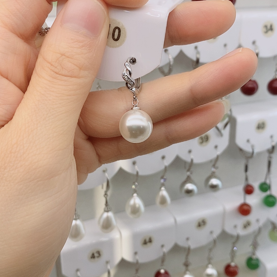 925银12毫米白贝珠