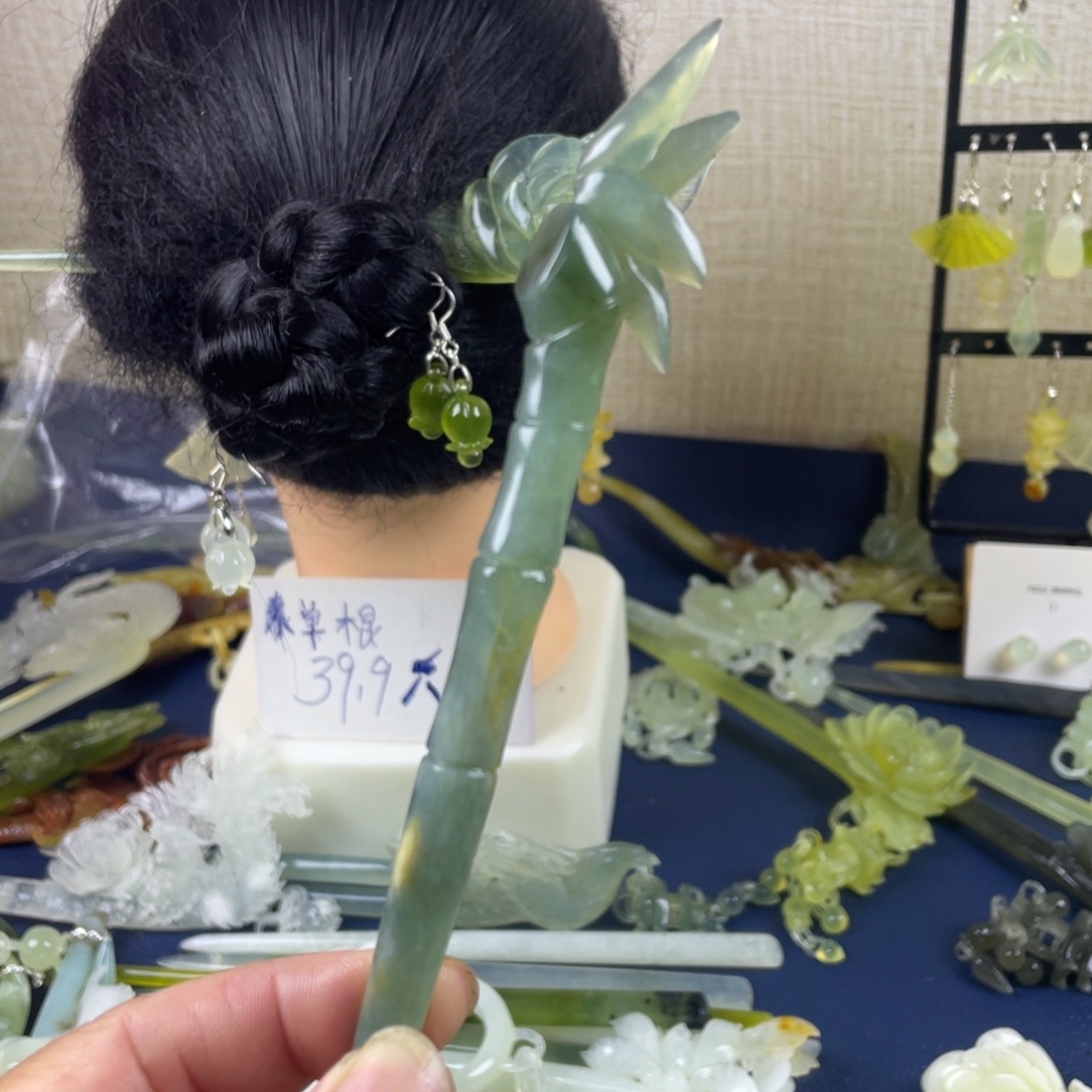 未镶嵌蛇纹石玉发饰