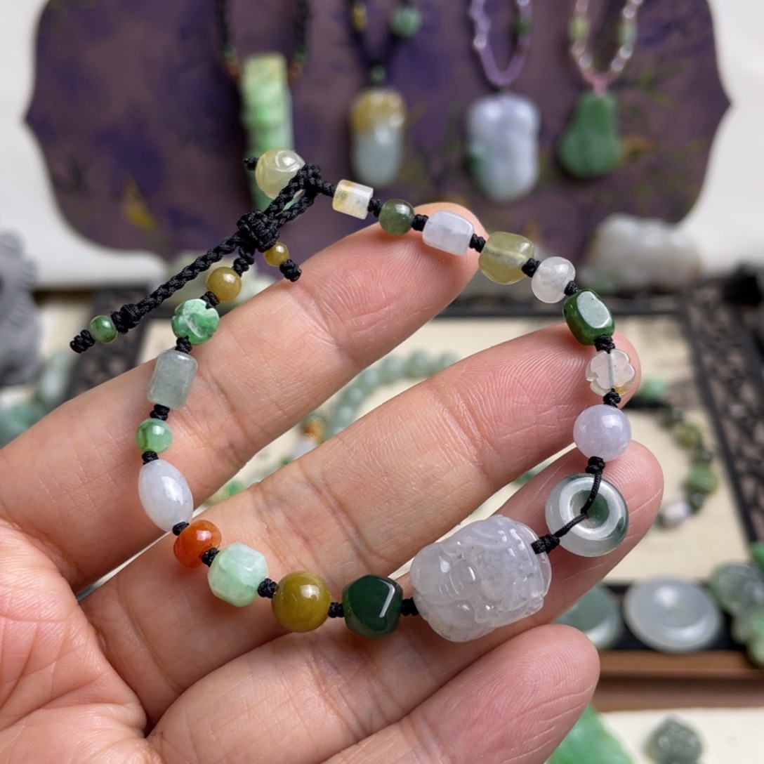 翡翠未镶嵌手链设计款手链