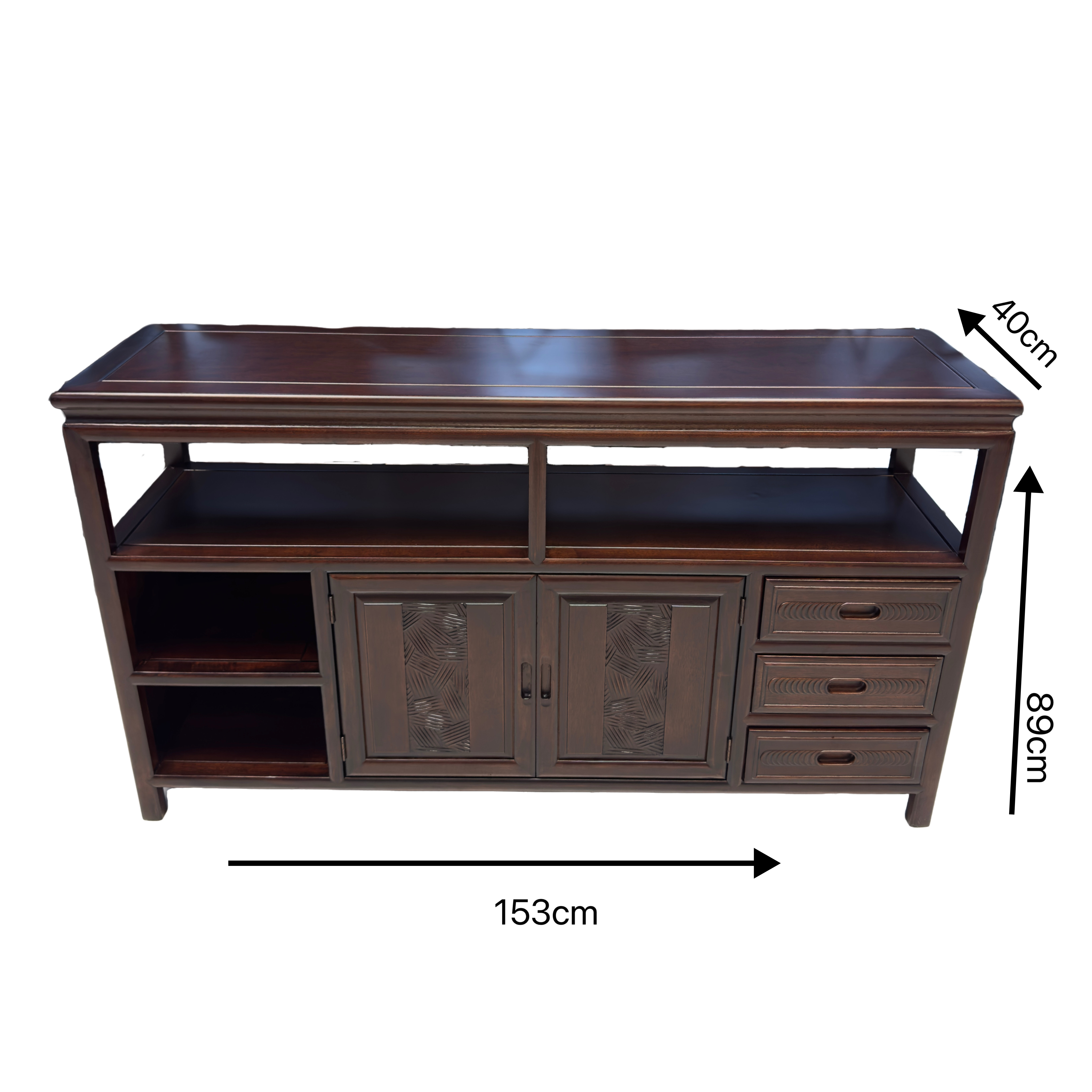 新中式柜子古典雕花餐边柜中式可移动储藏