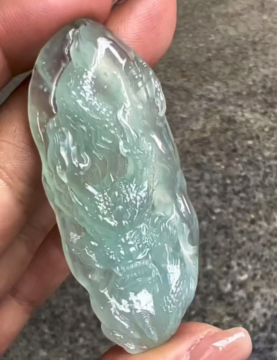 【博桉翡翠】翡翠龙牌吊坠